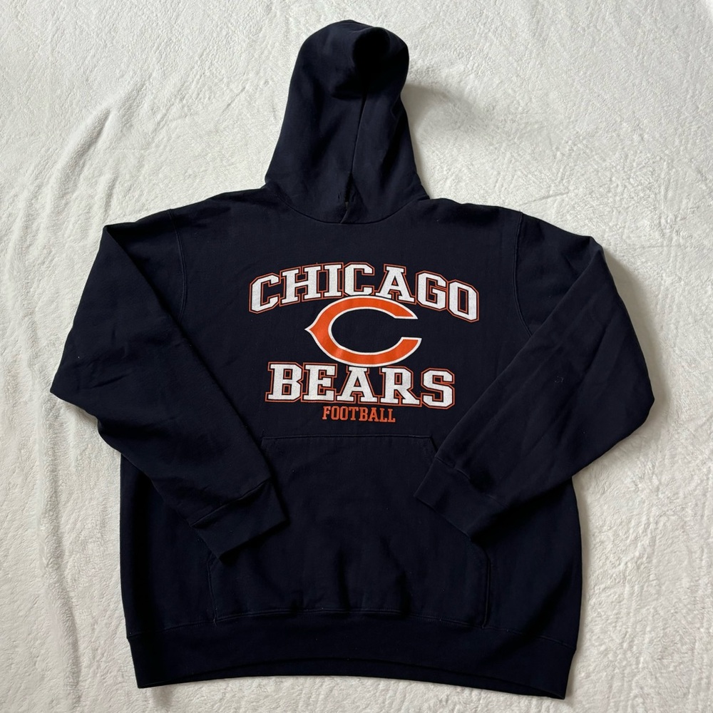 Vintage NFL Chicago Bears Football Navy Blue Sweatshirt - Picture 1 of 4
